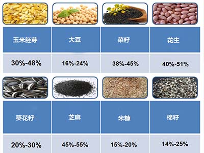 全自动榨油机不同原料出油率